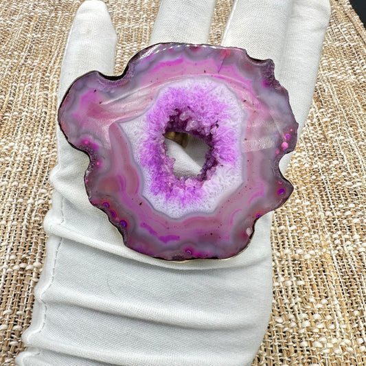 Pink Agate Ring #176