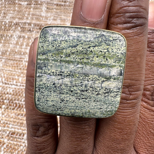Natural Semiprecious Stone Statement Ring #309