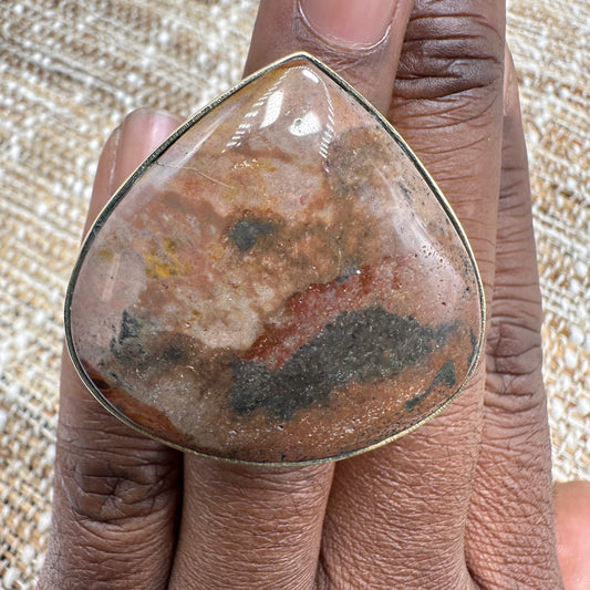Natural Semiprecious Stone Statement Ring #313