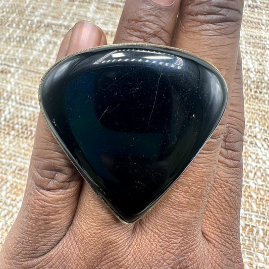 Natural Semiprecious Stone Statement Ring #363