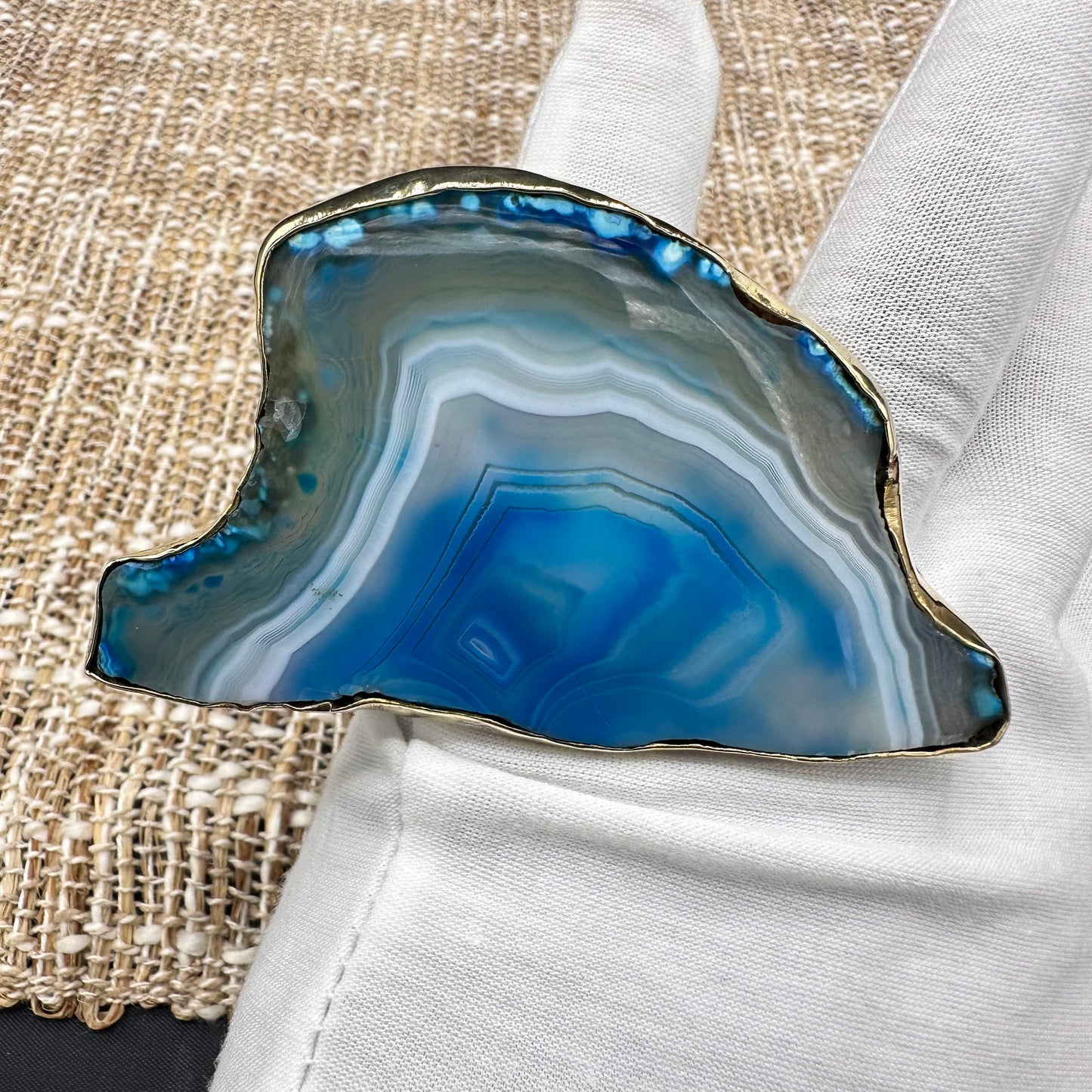 Teal Agate Ring #209