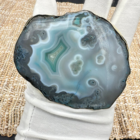 Green Agate Ring #215