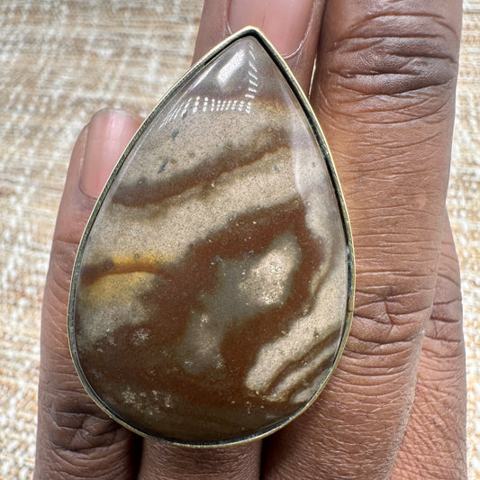Natural Semiprecious Stone Statement Ring #358