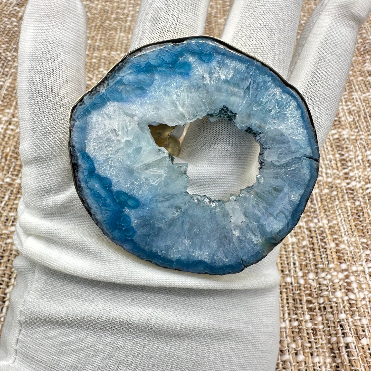Teal Agate Ring #198