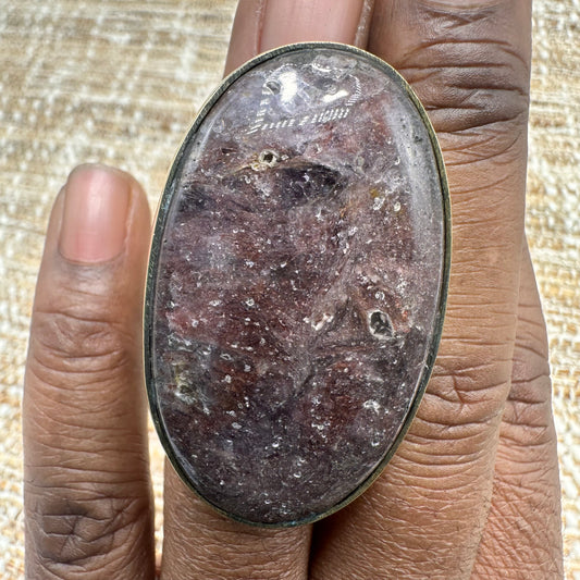 Natural Semiprecious Stone Statement Ring #370