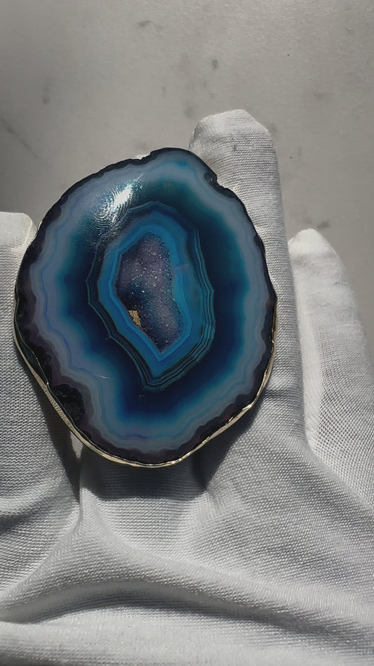 Teal Agate Ring #135
